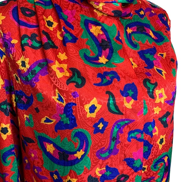 Vintage La Chine Classic Multicolor Blouse Size 6 - Picture 3 of 8